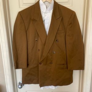 Mens 40L Generation IV Made in USA Brown/Tan w/Stripes Blazer